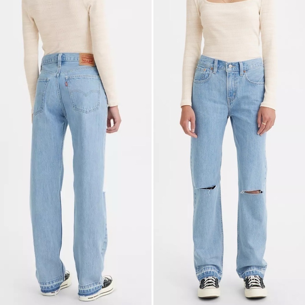 New Levi’s Low Pro Straight Leg Distressed Jeans | Size 24